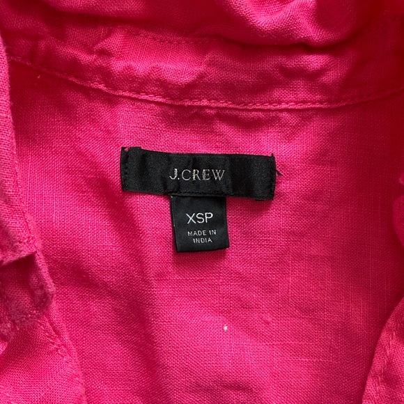J. Crew Bright Pink Linen Button Down Shirt - Picture 2 of 3